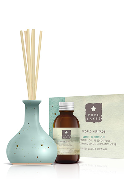 purelakes.co.uk_Limited Edition_Essential Oil Reed Diffuser_Sweet Basil & Orange_£70